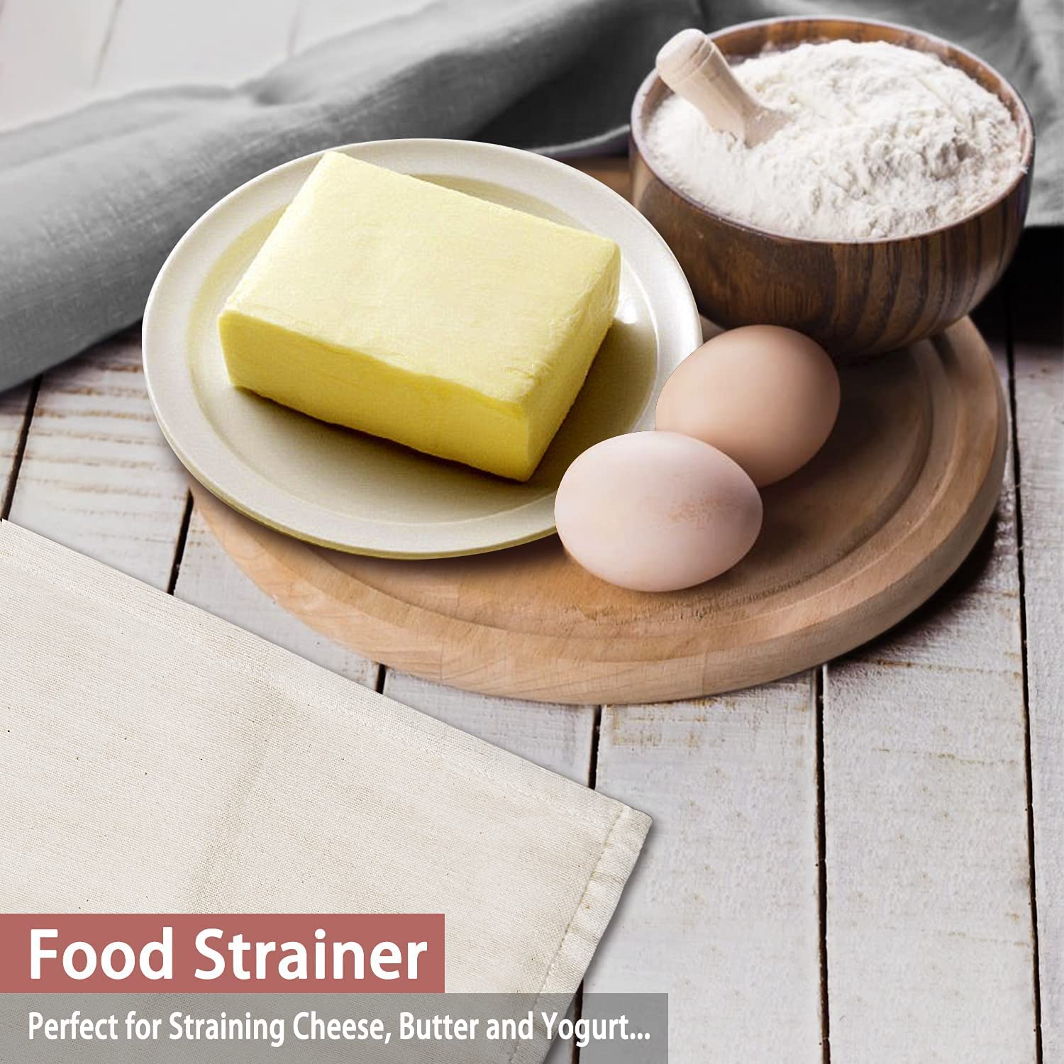 COMFORT WEAVE CHEESE CLOTHS, GRADE 100, 20X20 Inch Hemmed Cheesecloth, 100% Unbleached Muslin Cloth - 6 PCS